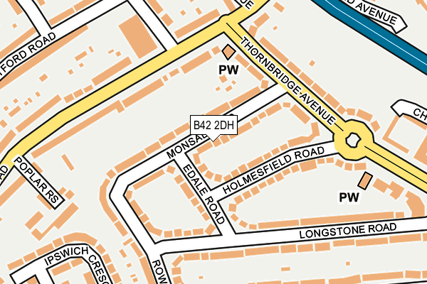 B42 2DH map - OS OpenMap – Local (Ordnance Survey)