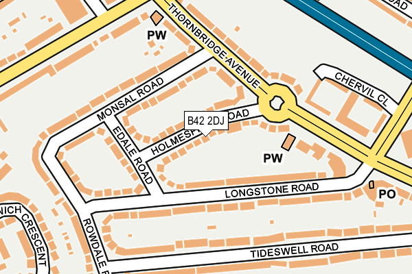 B42 2DJ map - OS OpenMap – Local (Ordnance Survey)