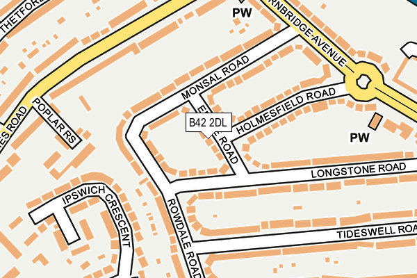 B42 2DL map - OS OpenMap – Local (Ordnance Survey)