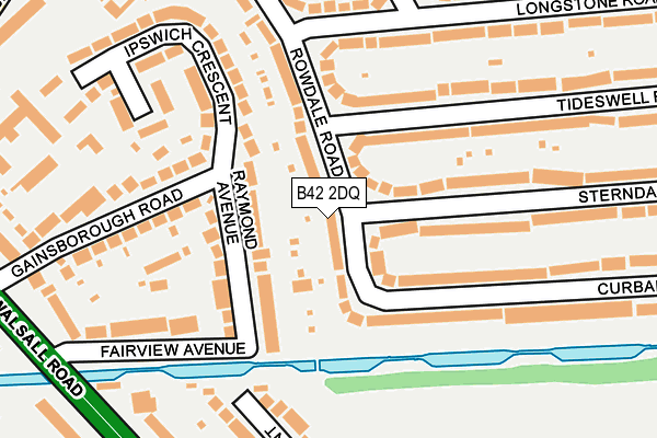 B42 2DQ map - OS OpenMap – Local (Ordnance Survey)