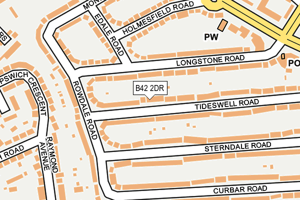 B42 2DR map - OS OpenMap – Local (Ordnance Survey)