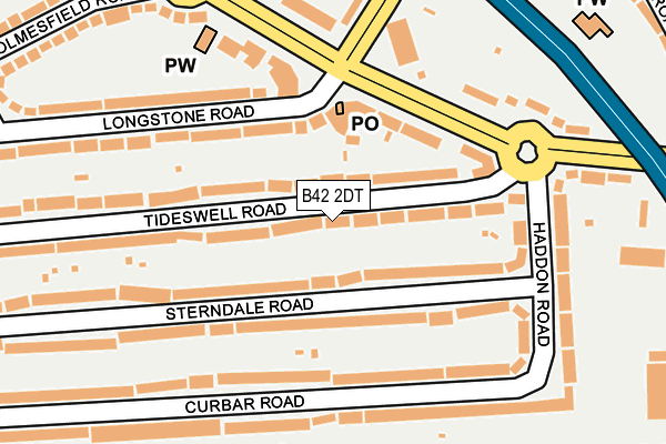 B42 2DT map - OS OpenMap – Local (Ordnance Survey)