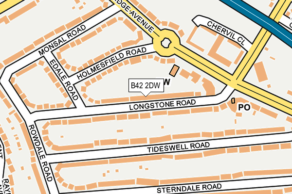 B42 2DW map - OS OpenMap – Local (Ordnance Survey)