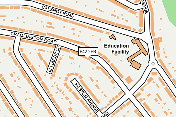 B42 2EB map - OS OpenMap – Local (Ordnance Survey)