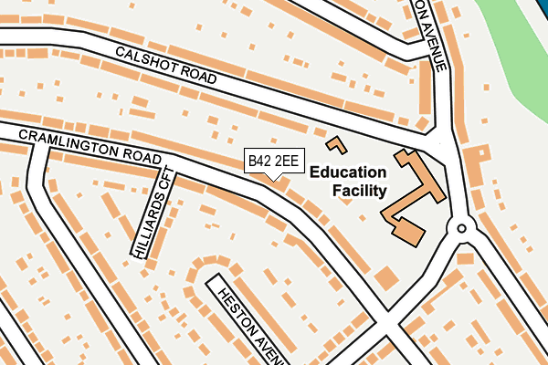 B42 2EE map - OS OpenMap – Local (Ordnance Survey)