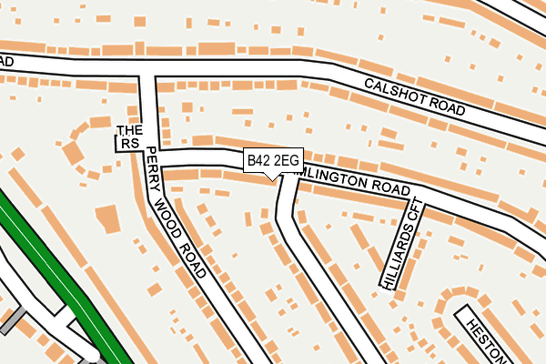 B42 2EG map - OS OpenMap – Local (Ordnance Survey)