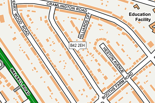 B42 2EH map - OS OpenMap – Local (Ordnance Survey)