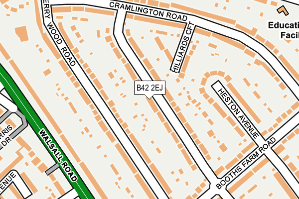 B42 2EJ map - OS OpenMap – Local (Ordnance Survey)