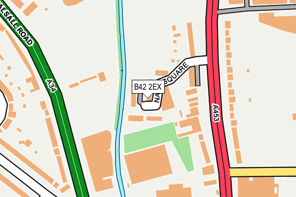 B42 2EX map - OS OpenMap – Local (Ordnance Survey)