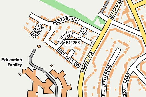 B42 2FR map - OS OpenMap – Local (Ordnance Survey)