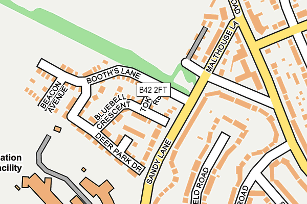 B42 2FT map - OS OpenMap – Local (Ordnance Survey)