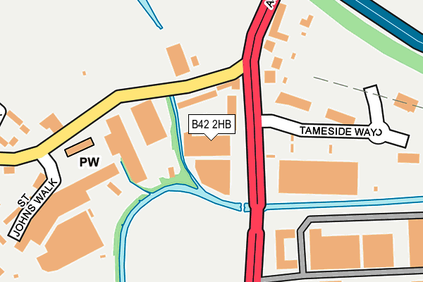 B42 2HB map - OS OpenMap – Local (Ordnance Survey)