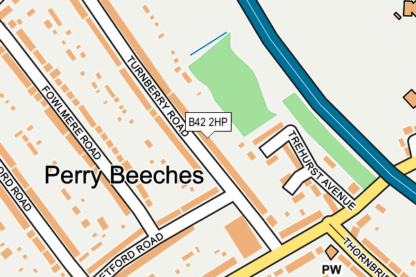 B42 2HP map - OS OpenMap – Local (Ordnance Survey)