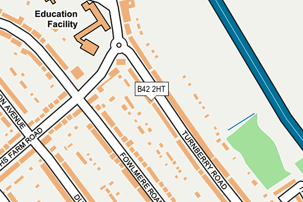 B42 2HT map - OS OpenMap – Local (Ordnance Survey)