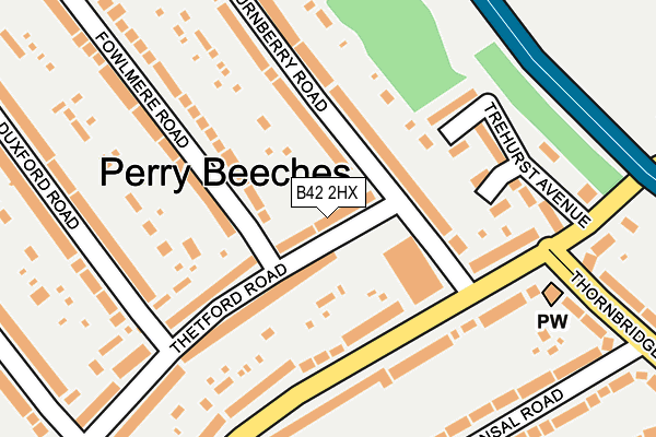 B42 2HX map - OS OpenMap – Local (Ordnance Survey)