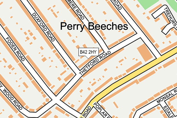 B42 2HY map - OS OpenMap – Local (Ordnance Survey)