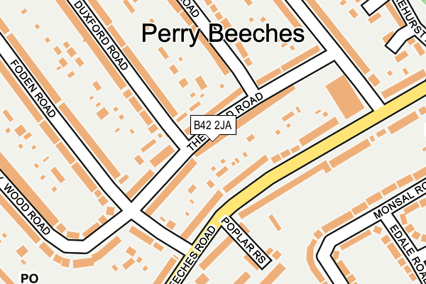 B42 2JA map - OS OpenMap – Local (Ordnance Survey)