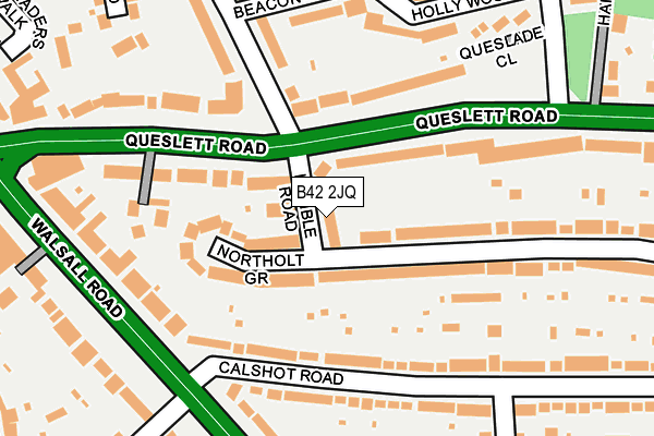 B42 2JQ map - OS OpenMap – Local (Ordnance Survey)