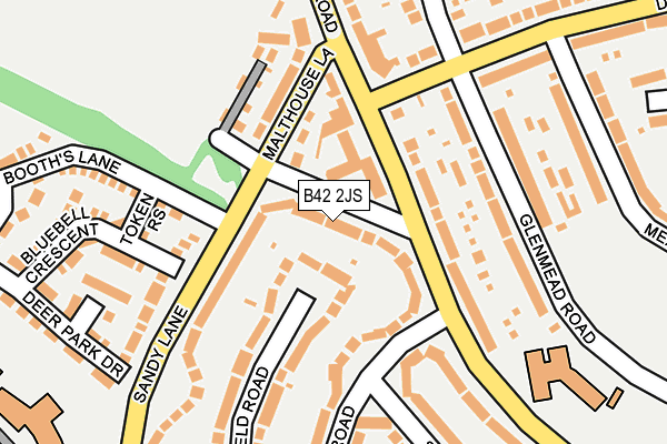 B42 2JS map - OS OpenMap – Local (Ordnance Survey)