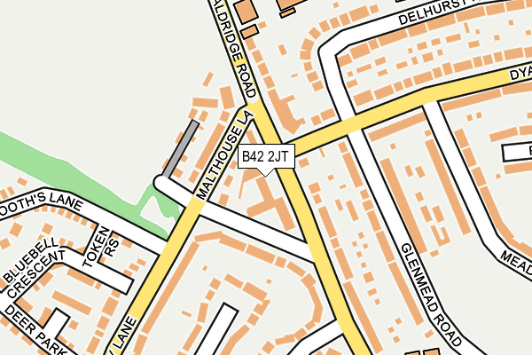 B42 2JT map - OS OpenMap – Local (Ordnance Survey)