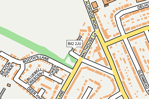 B42 2JU map - OS OpenMap – Local (Ordnance Survey)