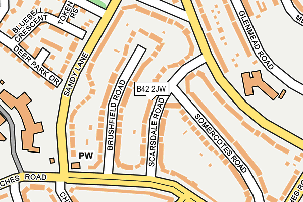 B42 2JW map - OS OpenMap – Local (Ordnance Survey)