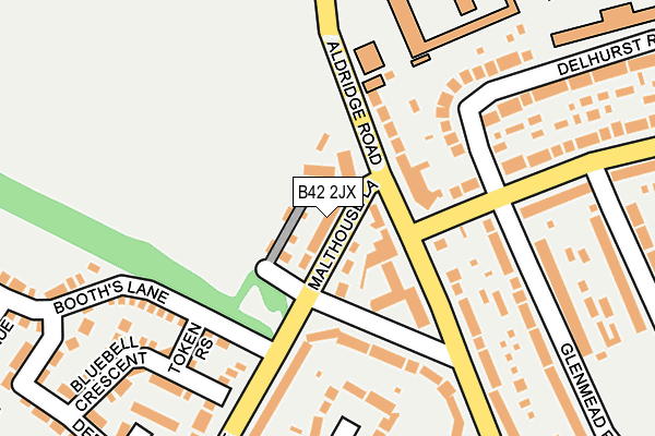 B42 2JX map - OS OpenMap – Local (Ordnance Survey)