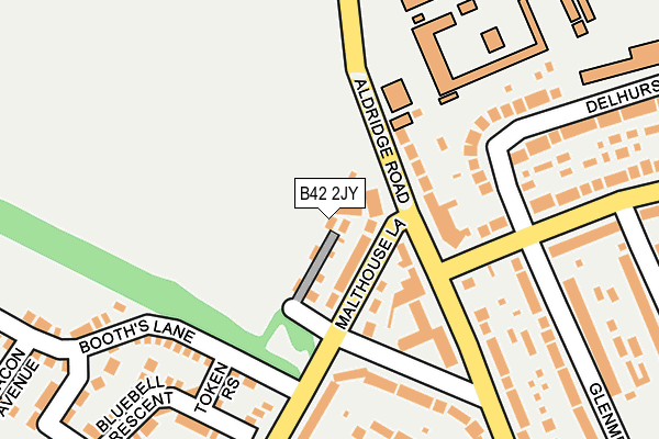 B42 2JY map - OS OpenMap – Local (Ordnance Survey)