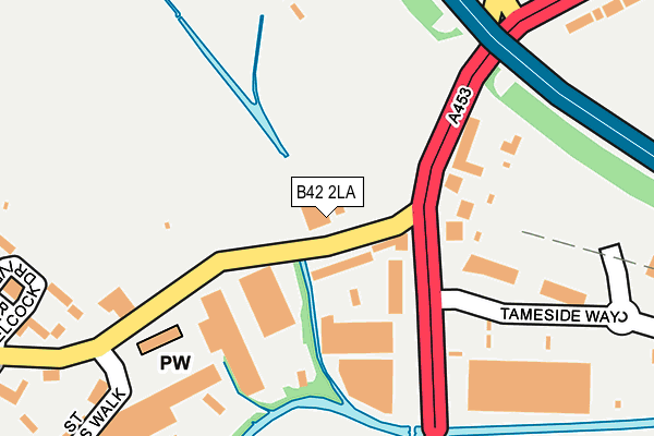 B42 2LA map - OS OpenMap – Local (Ordnance Survey)