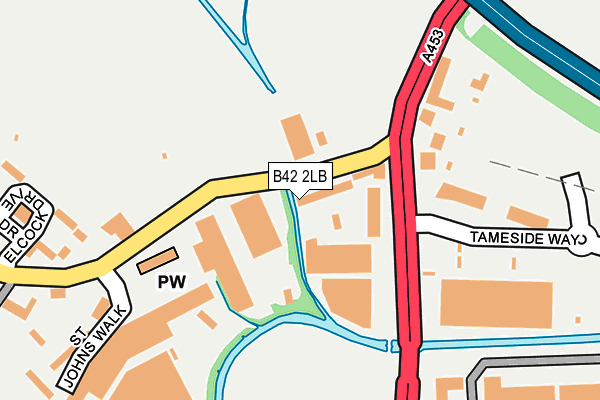 B42 2LB map - OS OpenMap – Local (Ordnance Survey)