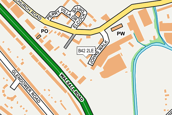 B42 2LE map - OS OpenMap – Local (Ordnance Survey)