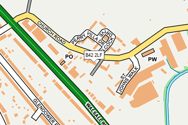 B42 2LF map - OS OpenMap – Local (Ordnance Survey)