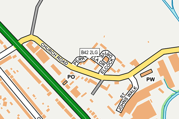 B42 2LG map - OS OpenMap – Local (Ordnance Survey)