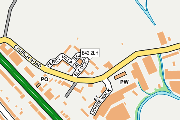 B42 2LH map - OS OpenMap – Local (Ordnance Survey)