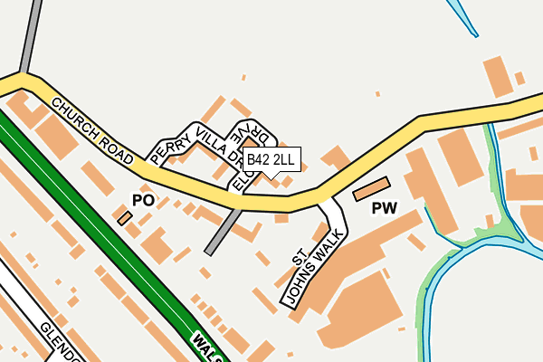 B42 2LL map - OS OpenMap – Local (Ordnance Survey)