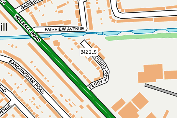 B42 2LS map - OS OpenMap – Local (Ordnance Survey)