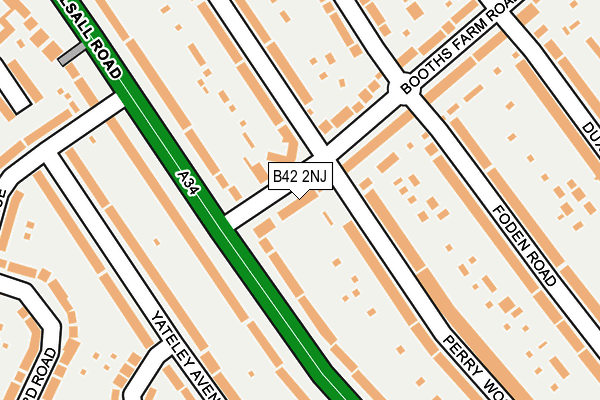 B42 2NJ map - OS OpenMap – Local (Ordnance Survey)