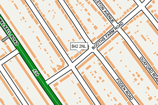 B42 2NL map - OS OpenMap – Local (Ordnance Survey)