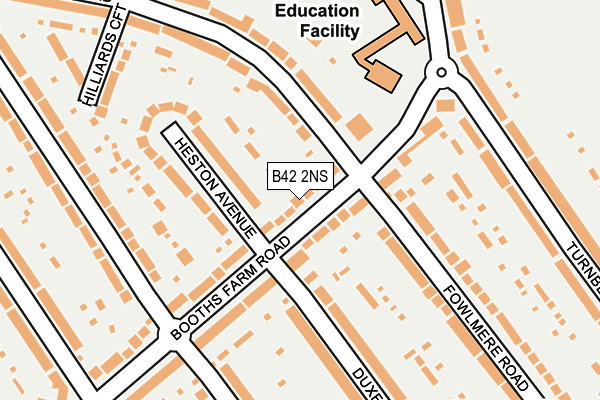 B42 2NS map - OS OpenMap – Local (Ordnance Survey)