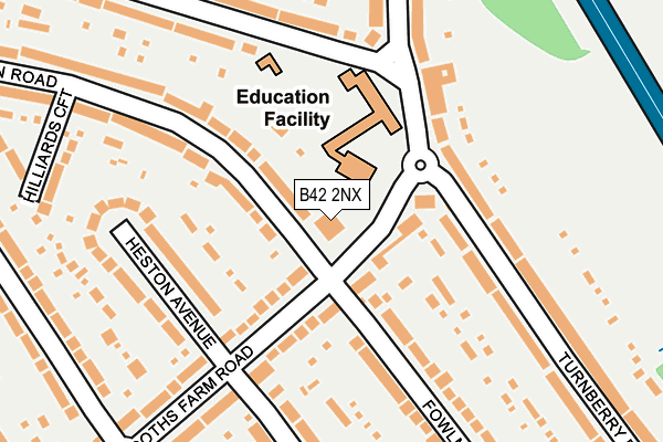 B42 2NX map - OS OpenMap – Local (Ordnance Survey)