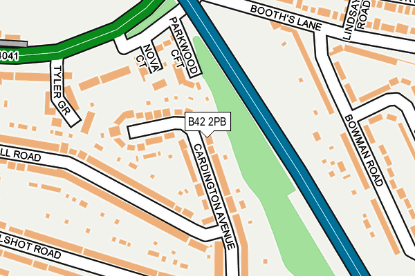 B42 2PB map - OS OpenMap – Local (Ordnance Survey)