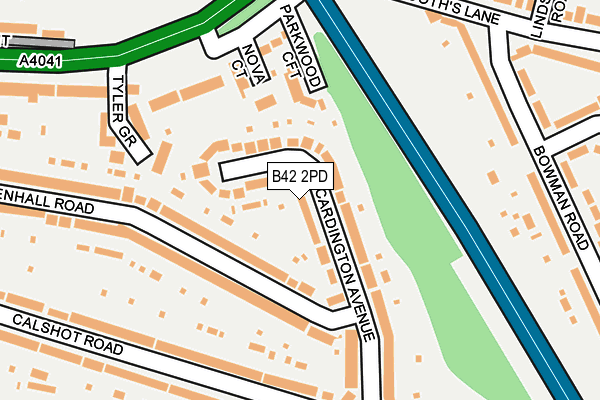 B42 2PD map - OS OpenMap – Local (Ordnance Survey)