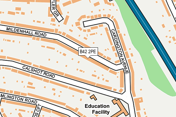 B42 2PE map - OS OpenMap – Local (Ordnance Survey)