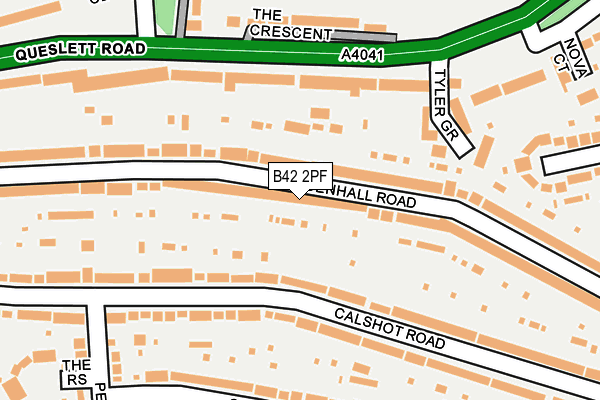 B42 2PF map - OS OpenMap – Local (Ordnance Survey)