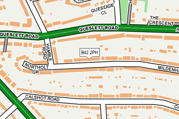 B42 2PH map - OS OpenMap – Local (Ordnance Survey)