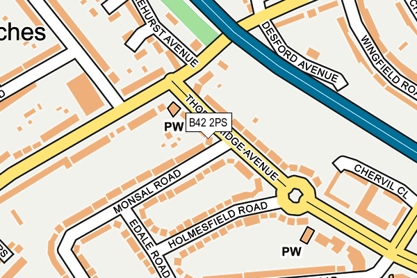 B42 2PS map - OS OpenMap – Local (Ordnance Survey)