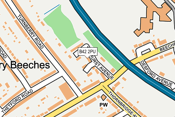 B42 2PU map - OS OpenMap – Local (Ordnance Survey)