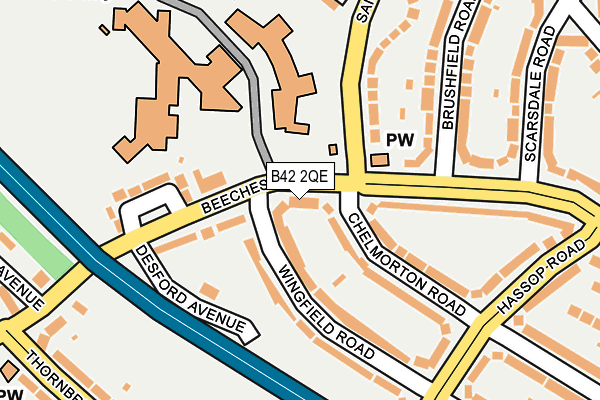 B42 2QE map - OS OpenMap – Local (Ordnance Survey)