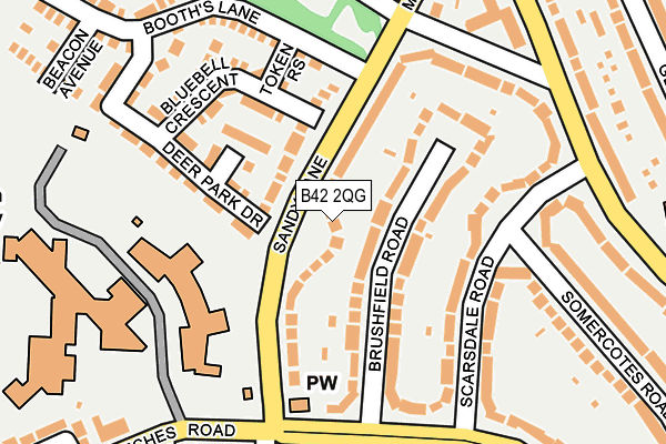 B42 2QG map - OS OpenMap – Local (Ordnance Survey)