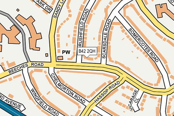 B42 2QH map - OS OpenMap – Local (Ordnance Survey)